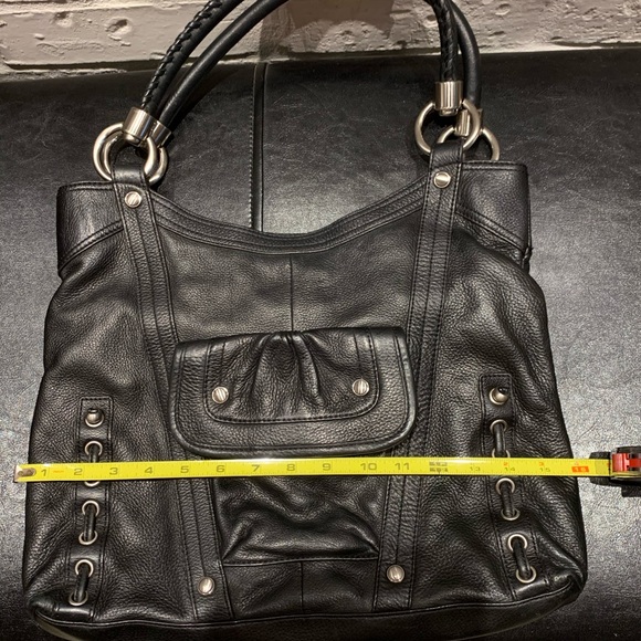 B. Makowsky Black Leather Hobo/Shoulder Bag - Picture 12 of 15